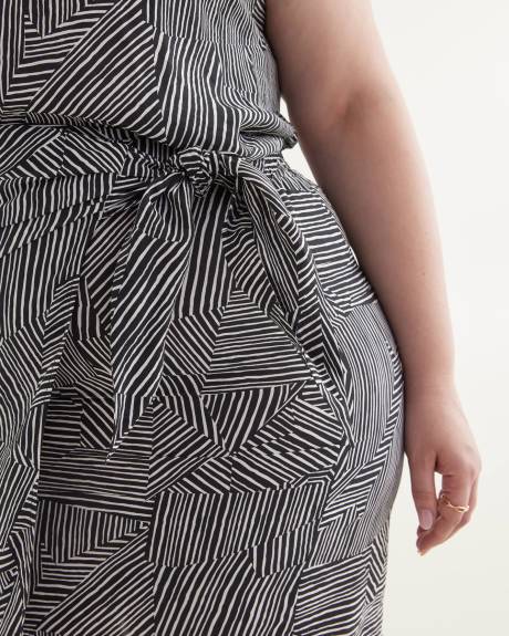 Mini-jupe tissée croisée à motif, tissu responsable