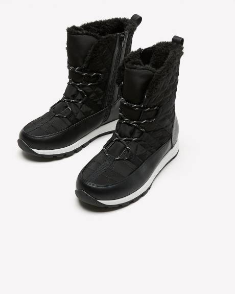 Extra Wide Width, Quilted Lace-Up Winter Boots