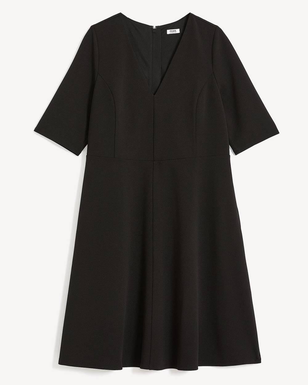 Black FitandFlare ElbowSleeve Dress Penningtons