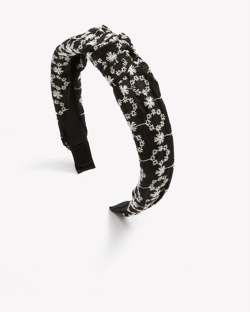 Black and White Embroidered Headband Penningtons