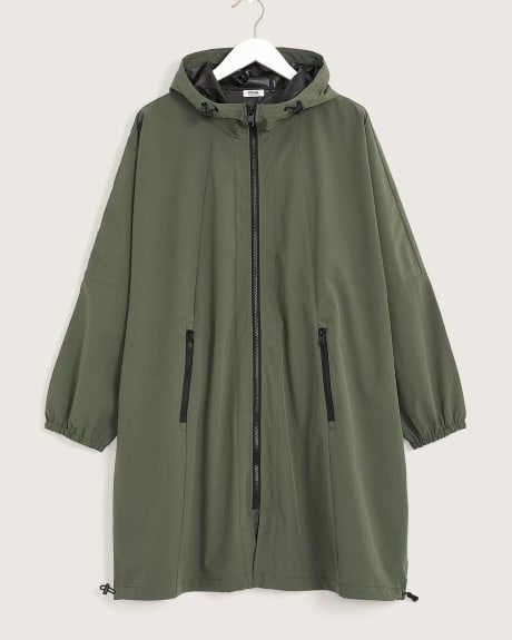 Solid Hooded Cape with Zip