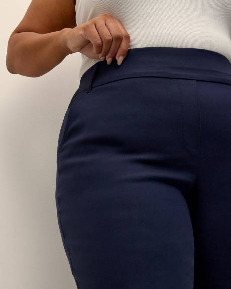 Petite, Navy Savvy-Fit Straight-Leg Pant - PENN. Essentials