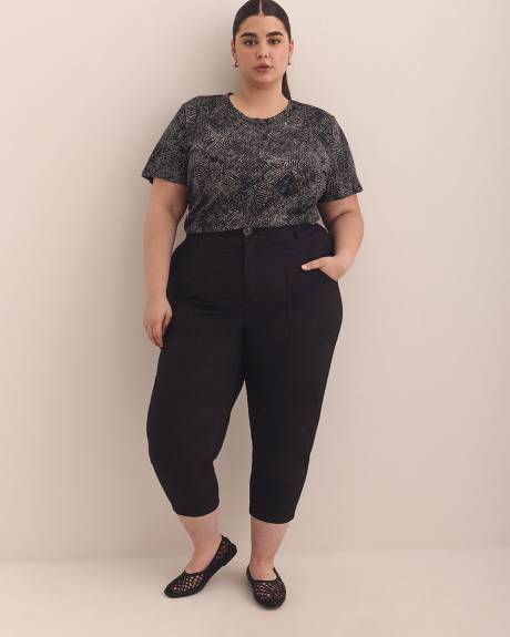 Pantalon écourté en coton à jambe ballon