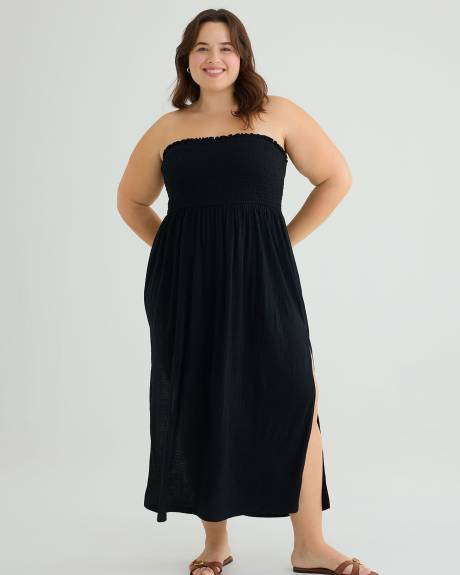 Maxi Cover-Up Swim Dress with Smocking