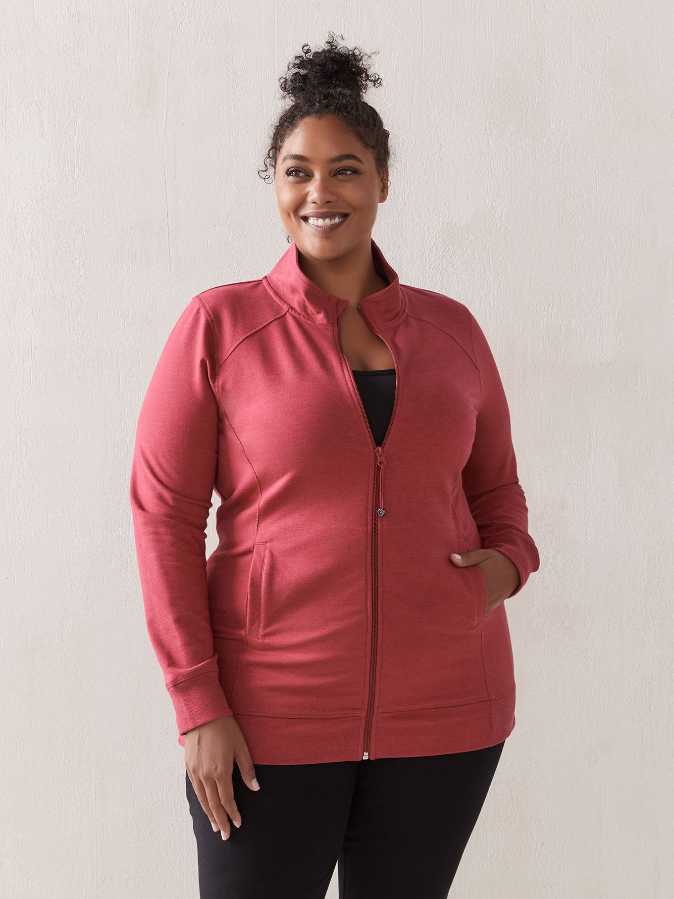 Download Mock Neck Zip Up Jacket - ActiveZone | Penningtons