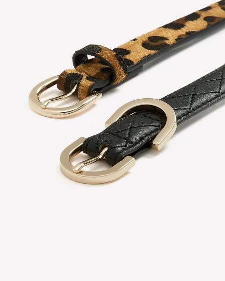Assorted Skinny Belts, Set of 2
