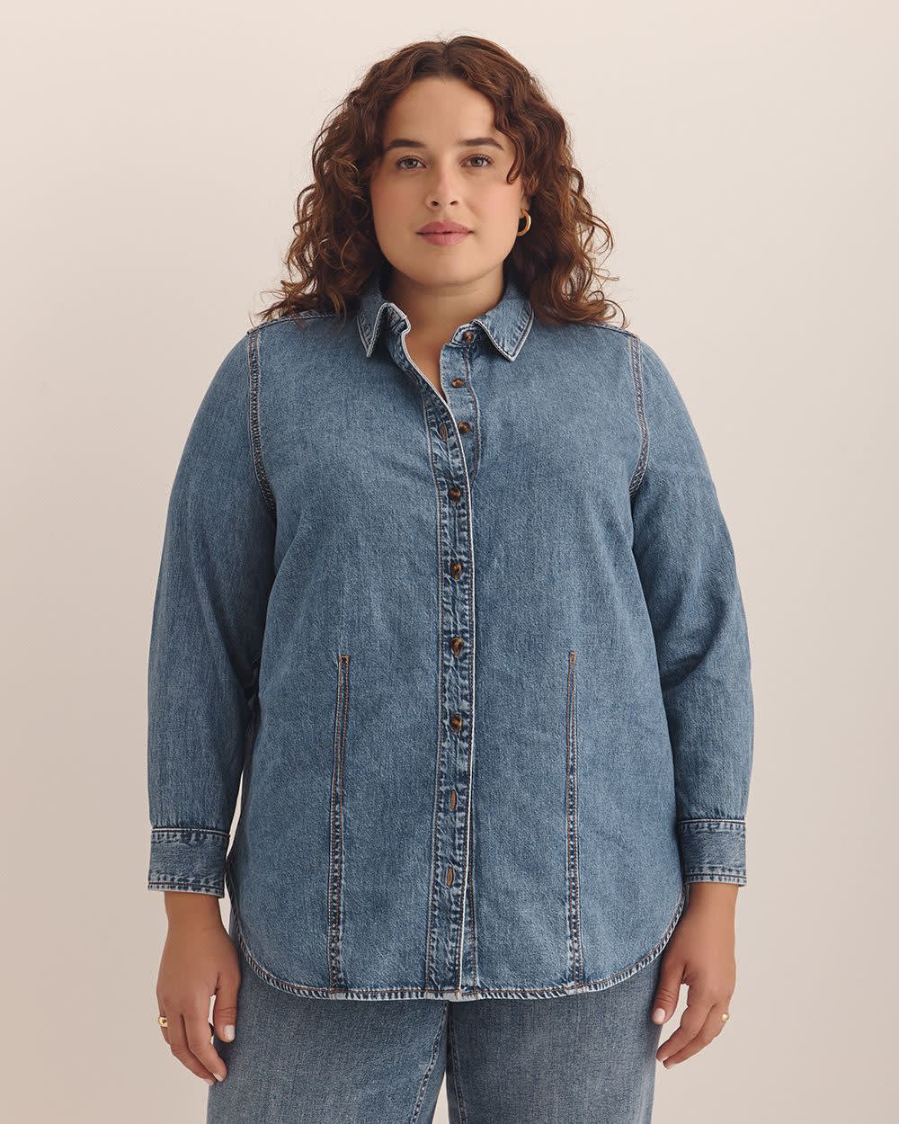 Denim Buttoned-Down Shirt