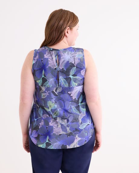 Printed Tank Top with Keyhole Back Detail - Active Zone