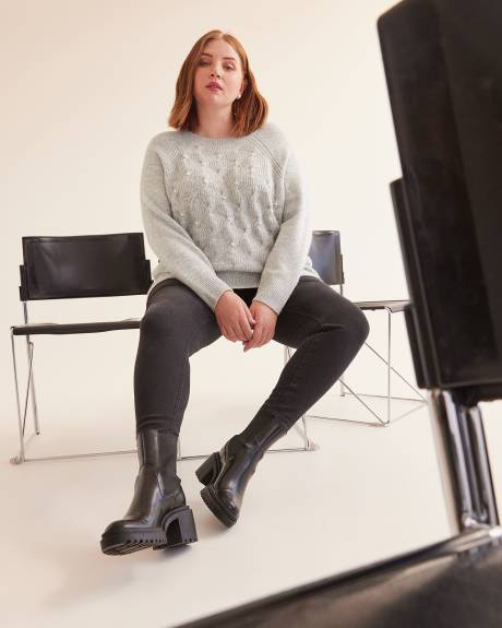 Fancy Sweater with Decorative Pearls