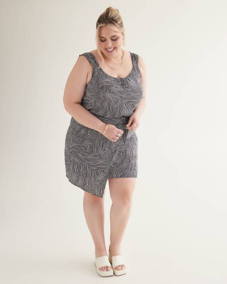 Mini-jupe tissée croisée à motif, tissu responsable