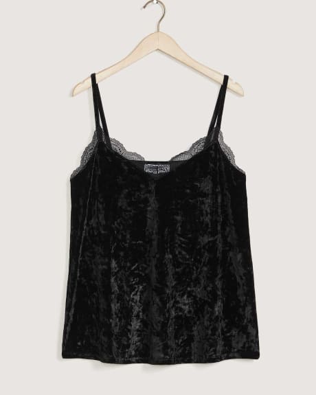 Camisole en velours avec bordure de dentelle - Addition Elle
