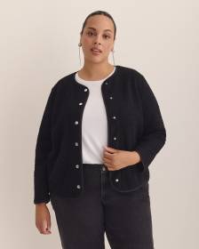 Cardigan sherpa avec boutons-pressions