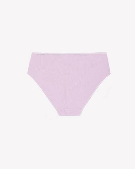 High-Cut Purple Rib Knit Brief - ti Voglio