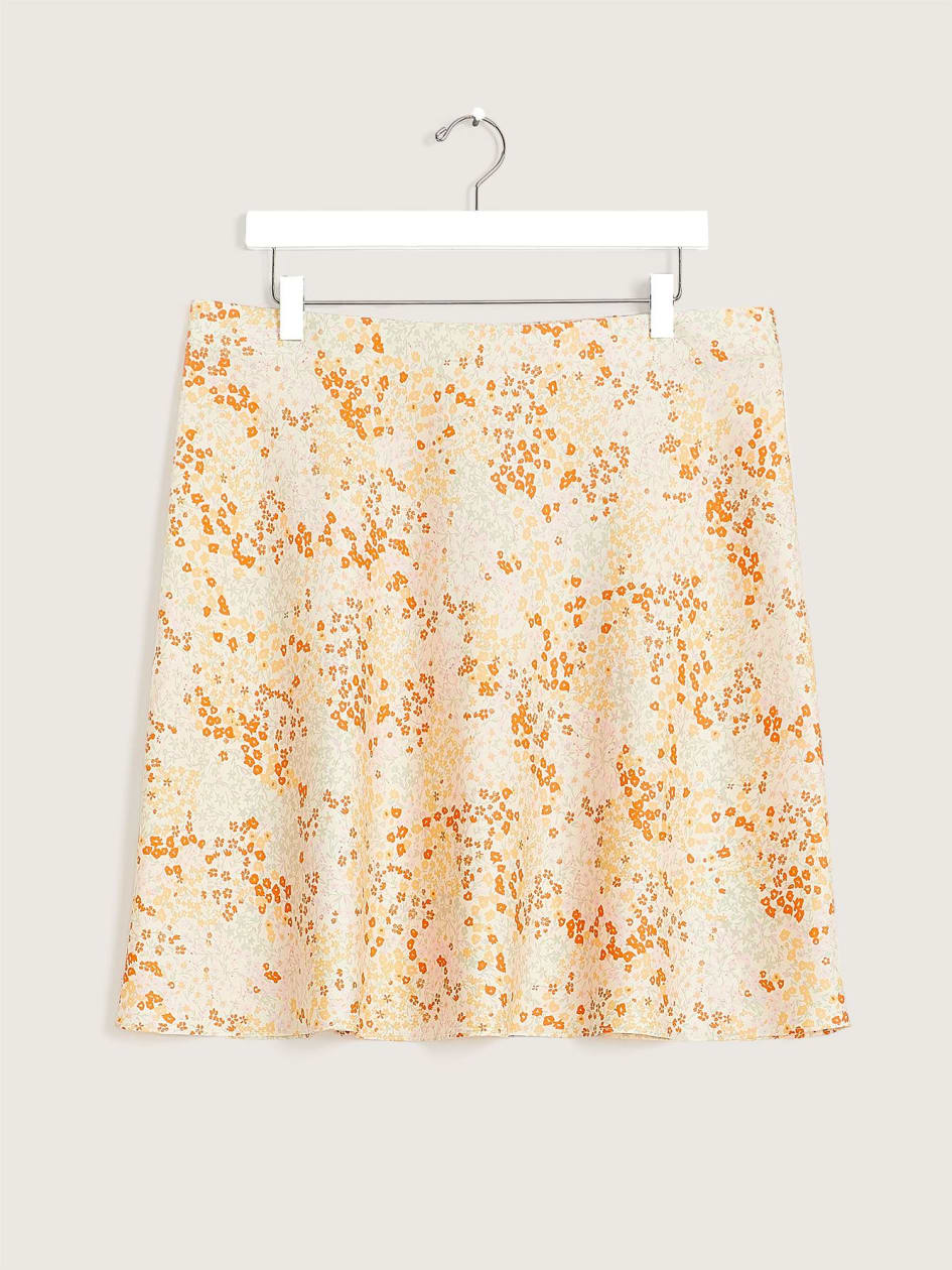 Floral Satin Mini Skirt - Addition Elle