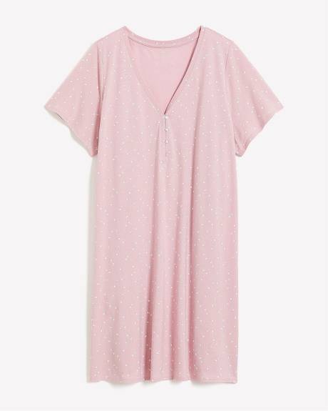 Robe de nuit courte à col Henley - ti Voglio