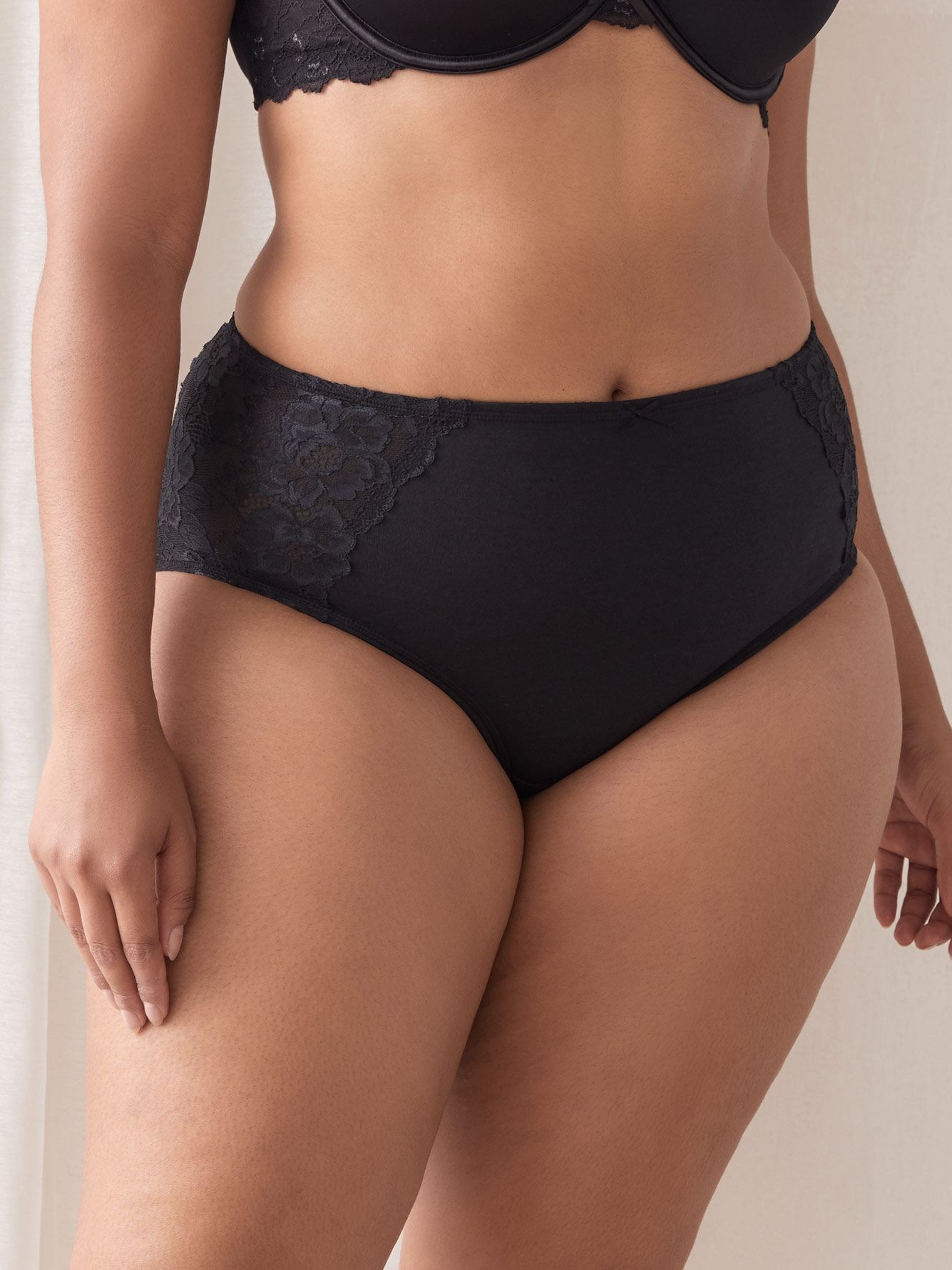 Shapewear Brief Panty with Lace Inserts Addition Elle Penningtons