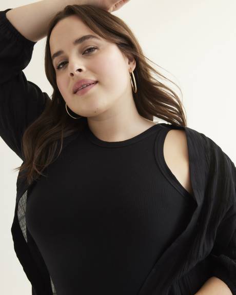 Long-Sleeve Black Kimono