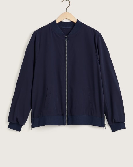 Solid Bomber with Mao Collar - Addition Elle