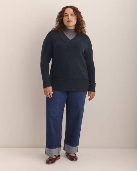 V-Neck Tunic Sweater