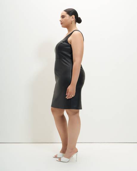 Sleeveless Faux Leather Dress - Addition Elle