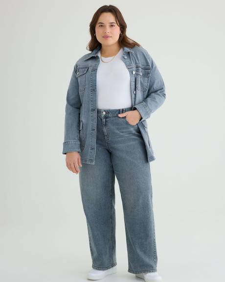 Women's Plus Size Denim Wide Leg Baggy Jeans