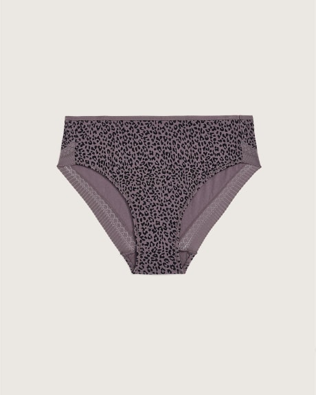 Printed High-Cut Brief with Lace Details - tiVOGLIO
