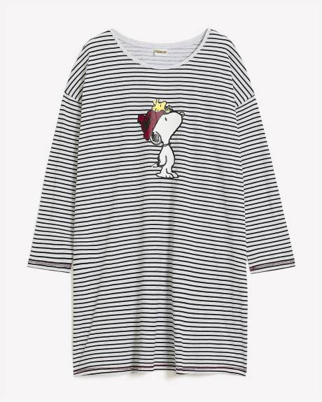 Chemise de nuit de Snoopy avec manches longues - ti Voglio