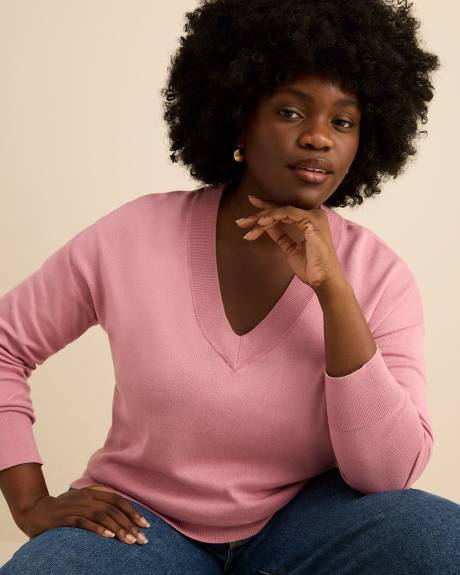 Responsible, Cotton-Blend Long-Sleeve V-Neck Sweater