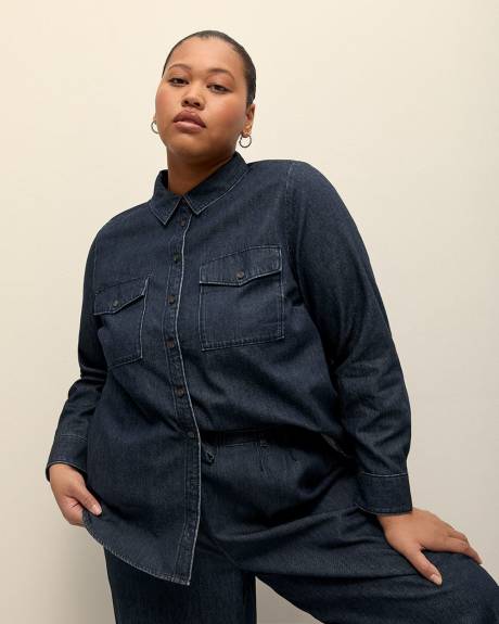 Denim Buttoned Down Utility Shirt