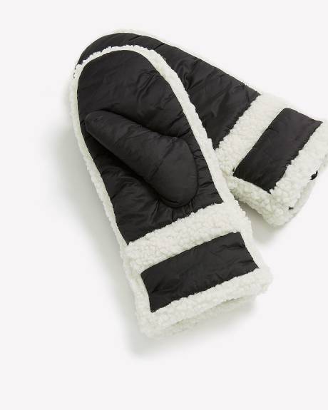 Mitaines en nylon avec bandes en sherpa - Active Zone