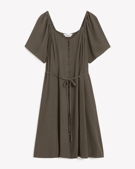 Fit and Flare Buttoned Down Dress - Addition Elle