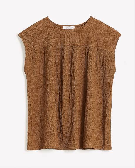 Knit Top with Crew Neck - Addition Elle