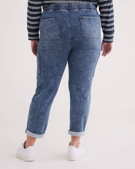 1948-Fit Stretch Denim Cargo Jogger Pants, Medium Wash - d/C JEANS