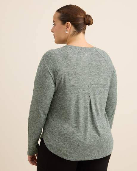 T-shirt à manches longues et col rond, tissu responsable - Active Zone