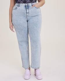 Jean à jambe évasée et taille haute, coupe galbée, délavé à l'acide, tissu responsable - d/C Jeans