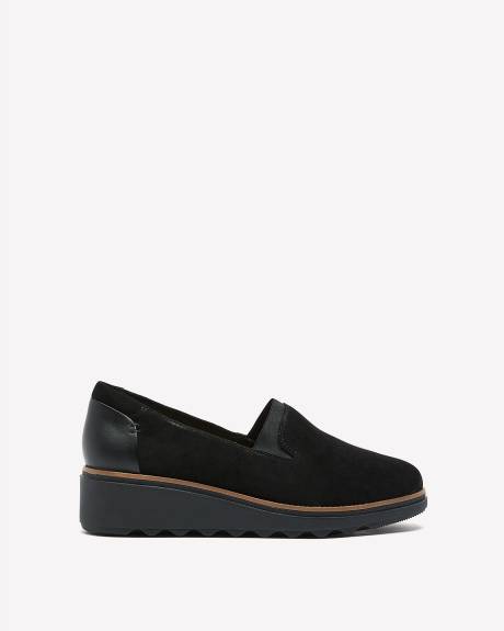 Wide Width, Sharon Dolly Black Slip-On Shoes - Clarks