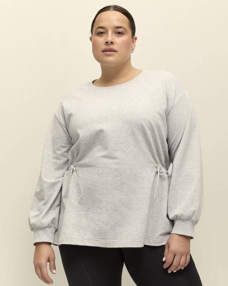 Sweatshirt en molleton gris chiné à col rond - Active Zone