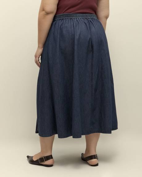 Jupe longue fluide en denim, tissu responsable - d/C JEANS