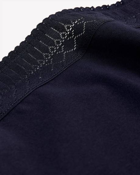 Culotte échancrée en mélange de coton avec élastique en dentelle à la taille - ti Voglio