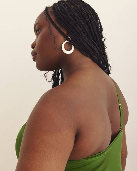 Green One-Shoulder Tankini Top