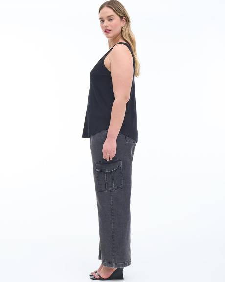 Sleeveless Rib Cami with Lace - Addition Elle