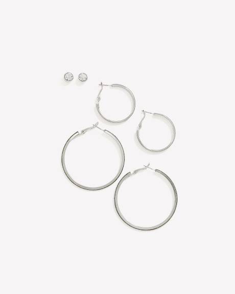 Assorted Earrings with Paper Glitter, Set of 3