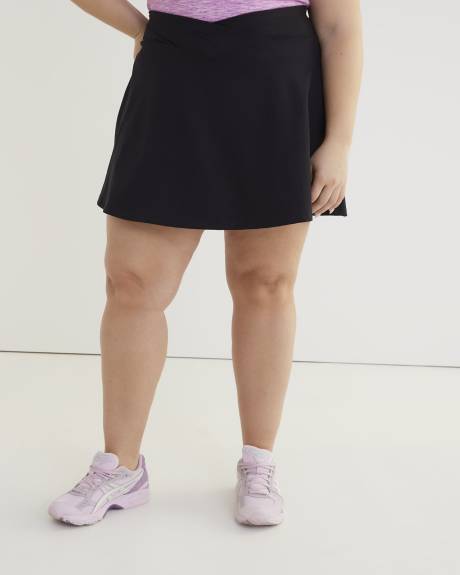 Responsible, Black Knit Skort with Crossover Waistband - Active Zone