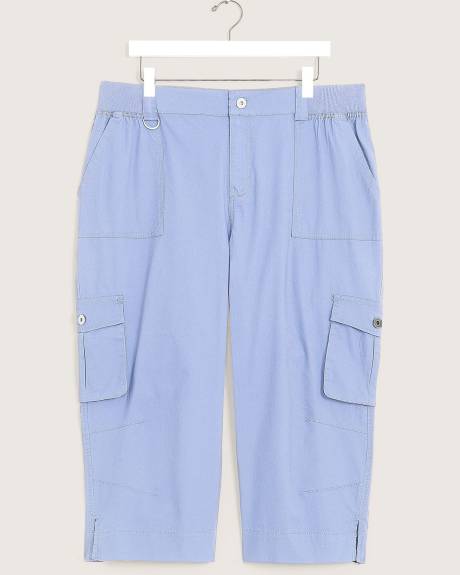 Pantalon capri avec bande de taille côtelée