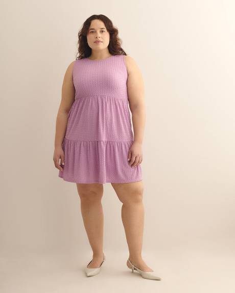 Textured Knit Sleeveless Swing Dress - Addition Elle