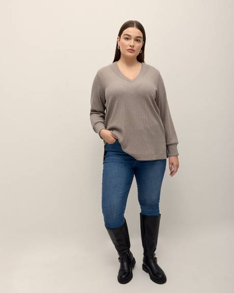 Knit Top with Long Bubble Sleeves