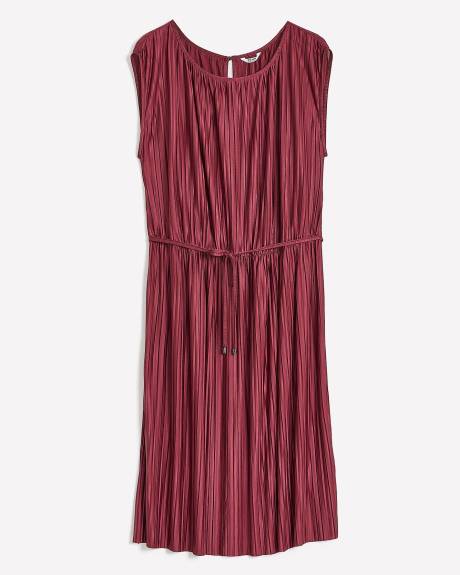 Pleated Sleeveless Dress