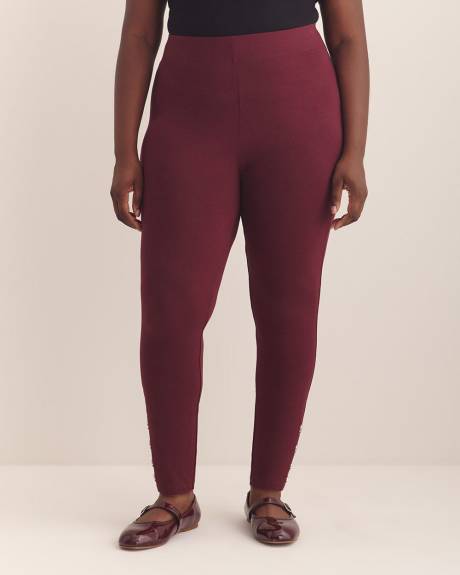 Legging tendance avec boutons à l'ourlet, tissu responsable