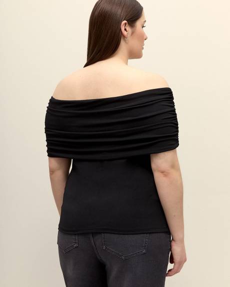 Off-Shoulder Top with Shirring - Addition Elle
