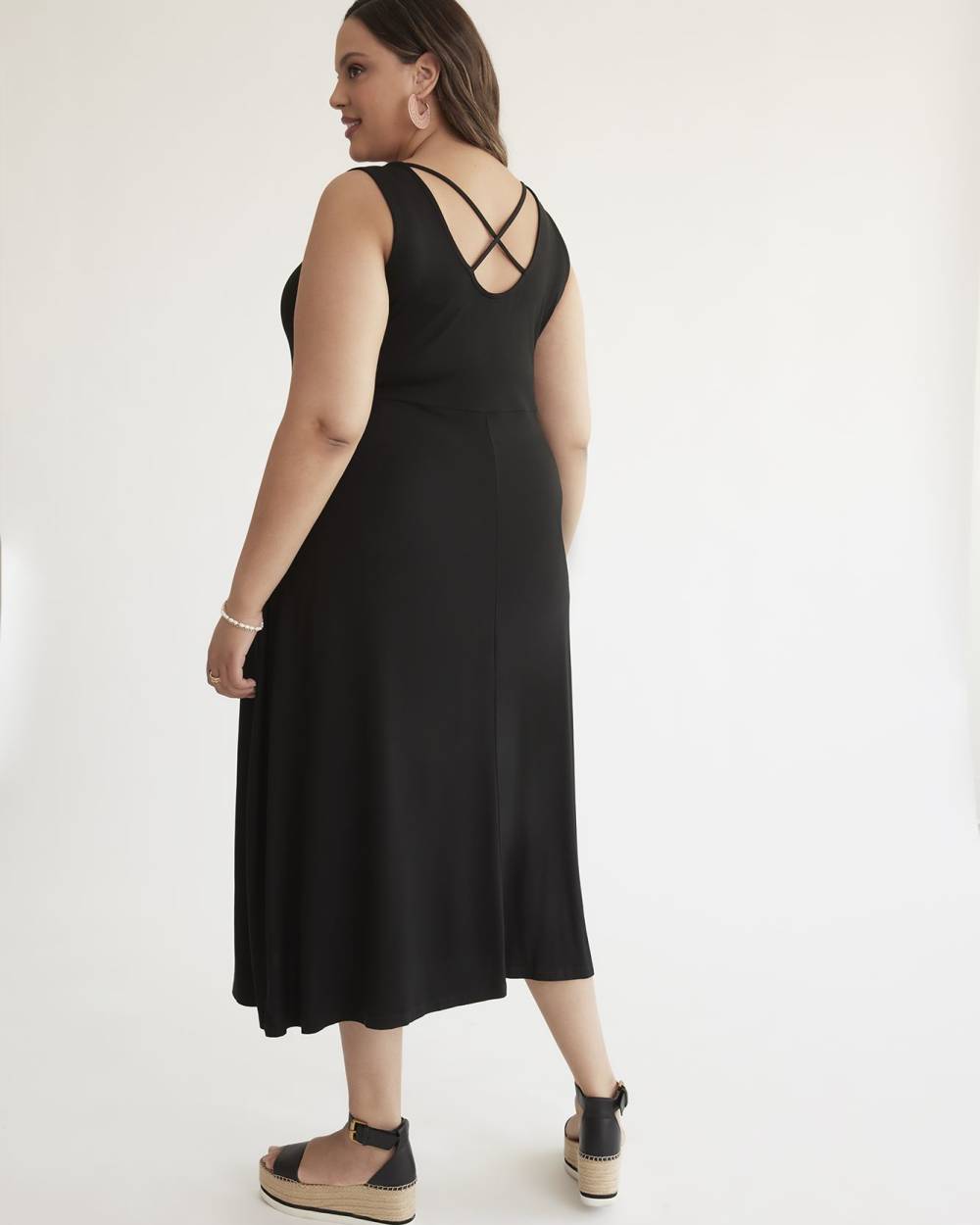Black sleeveless maxi dress plus size outlet